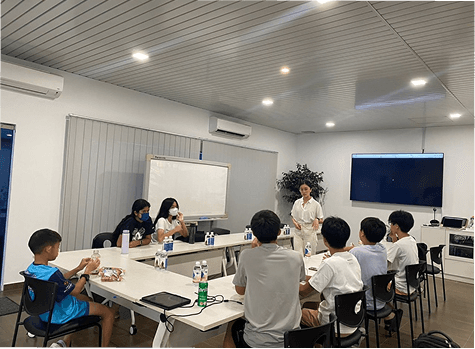 Students preparing for academic competitions in a collaborative classroom setting